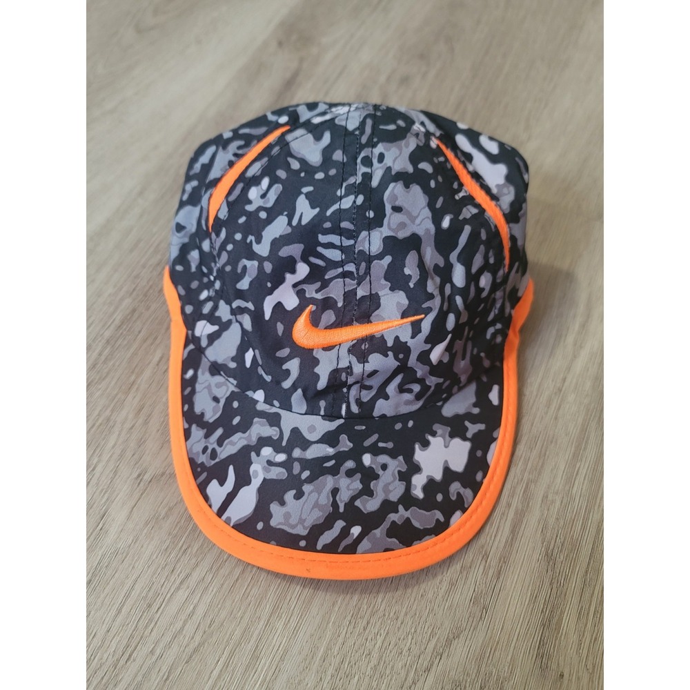 Nike Infant Dri-FIT Camo Baseball Cap Hat Orange Grey Black Adjustable Swoosh